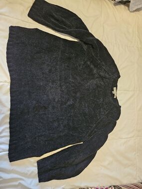 Carolyn Taylor Essentials Chunky Cable Knit Black Sweater Womens Size L